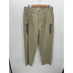 Obey Mens Khaki Fubar Embroidered Pants Sz 32 Casual Streetwear Y2K Skater